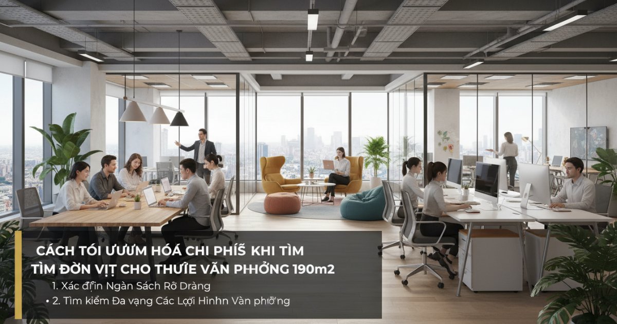 Cách tối ưu hóa chi phí khi tìm đơn vị cho thuê văn phòng 190m2