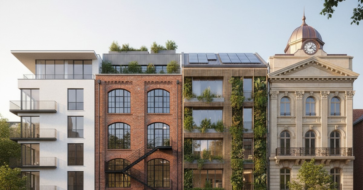 Những phong cách kiến trúc phổ biến cho mẫu nhà văn phòng 4 tầng