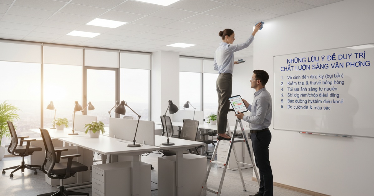 Những lưu ý để duy trì chất lượng ánh sáng văn phòng