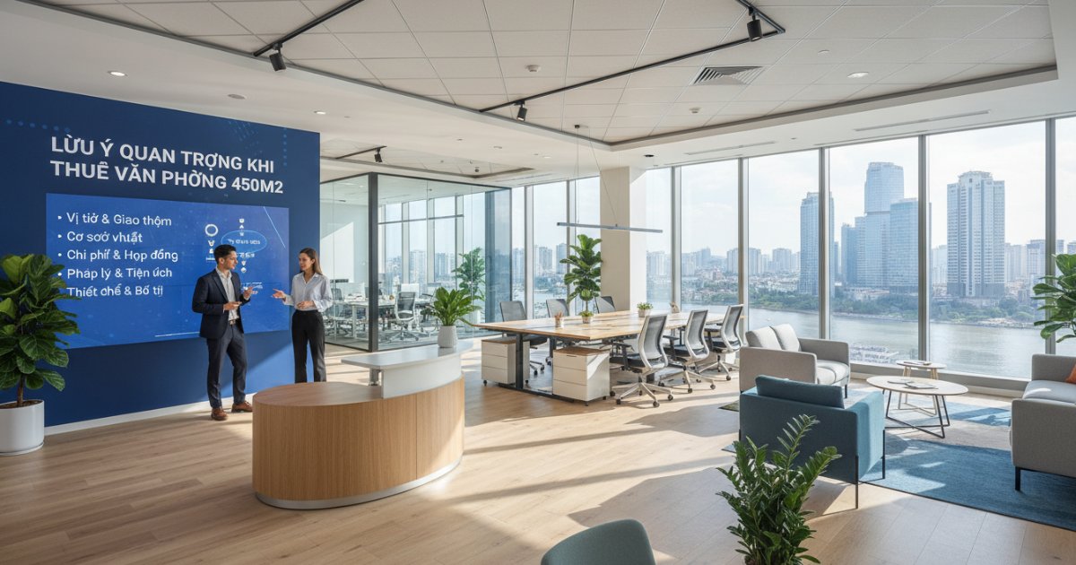 Những lưu ý quan trọng khi tìm kiếm đơn vị cho thuê văn phòng 450m2