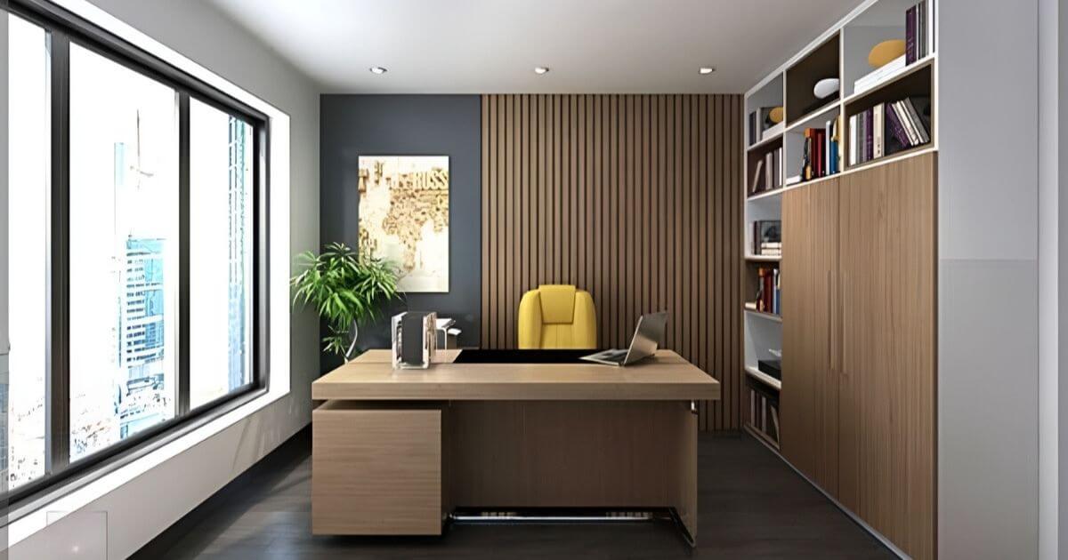 phong cách thiết kế văn phòng 10m2 hiện đại tối giản