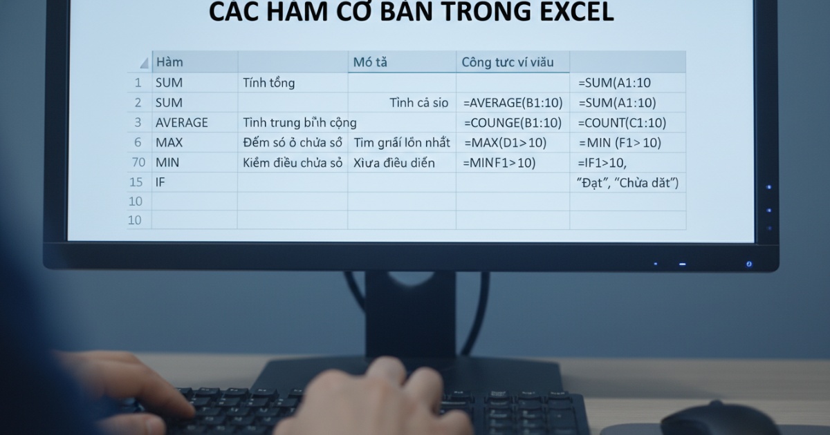 các hàm cơ bản trong excel