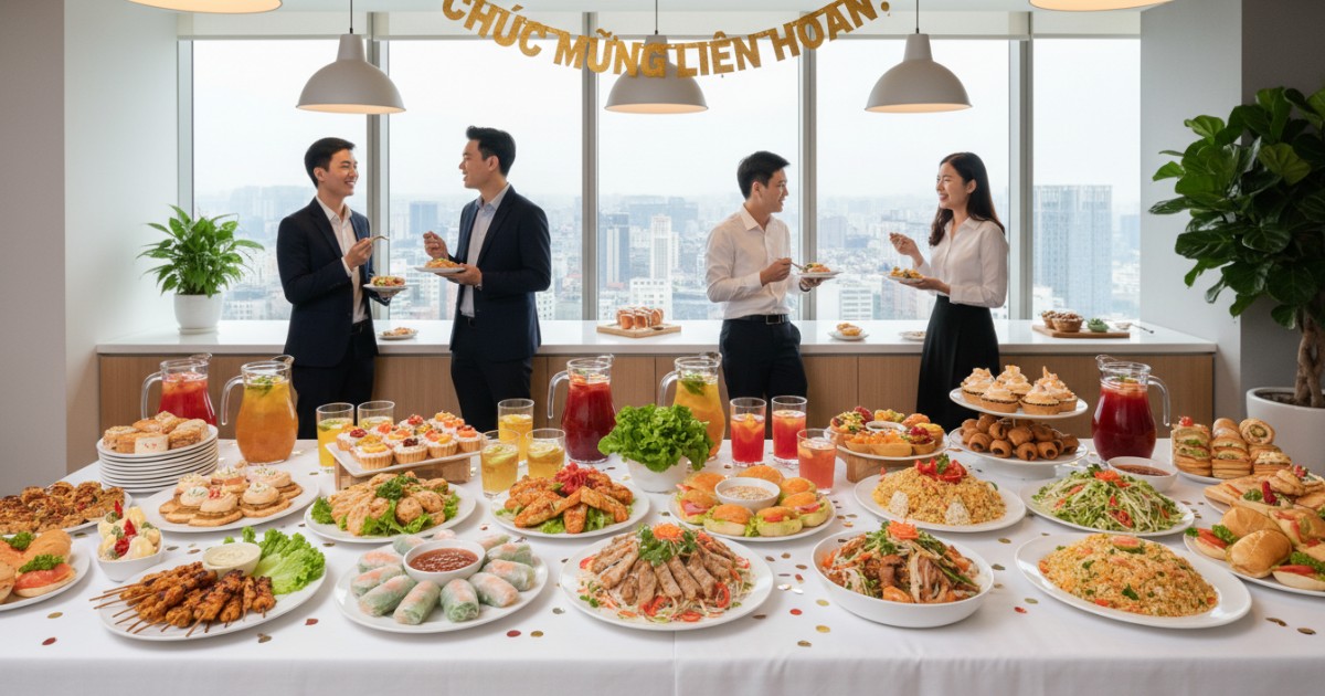 các món ăn liên hoan tại văn phòng