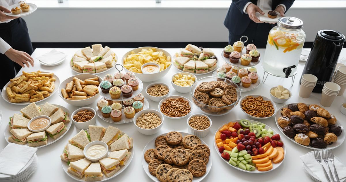 Các món ăn nhẹ và tiệc ngọt văn phòng phổ biến