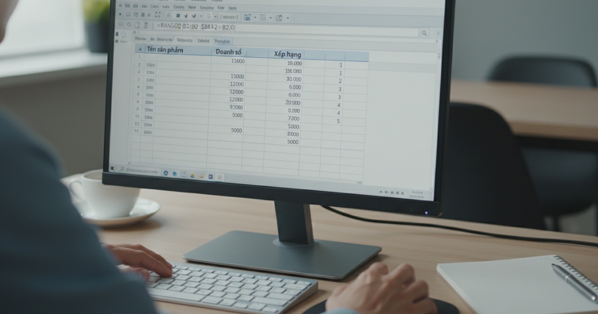 Cách sử dụng hàm xếp hạng trong excel theo thứ tự từ lớn đến nhỏ
