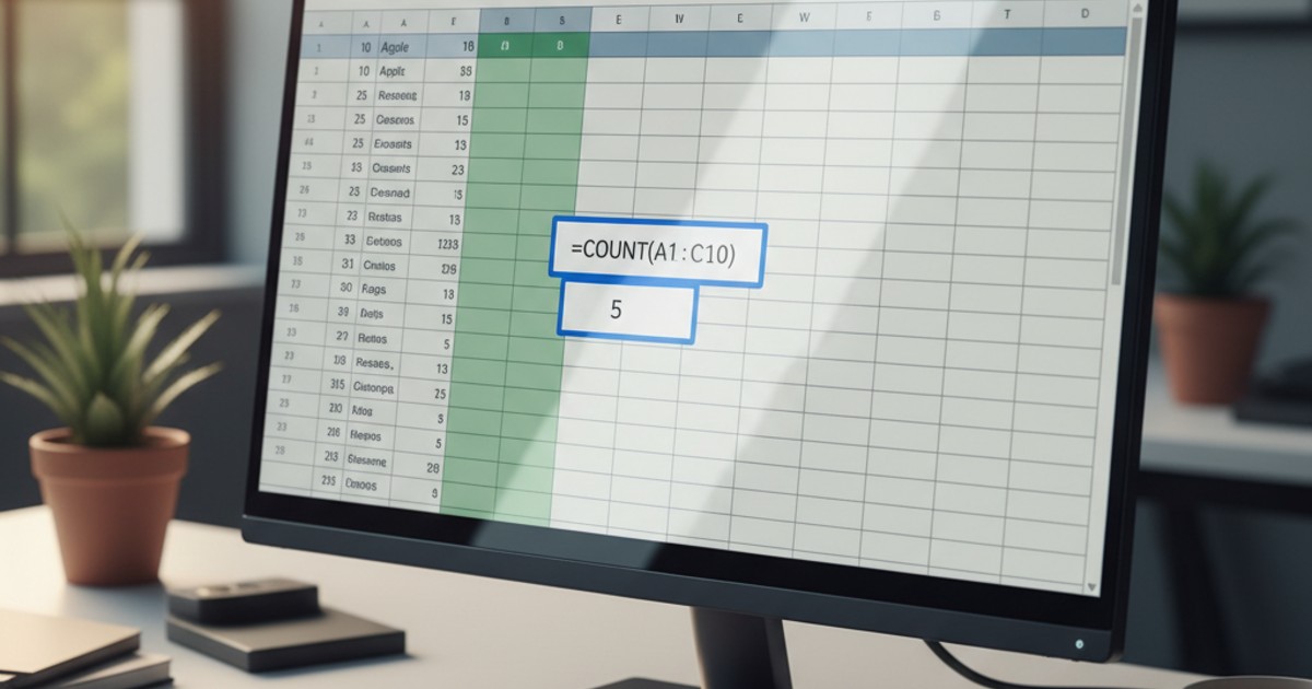 Cách sử dụng hàm count để đếm các ô chứa số