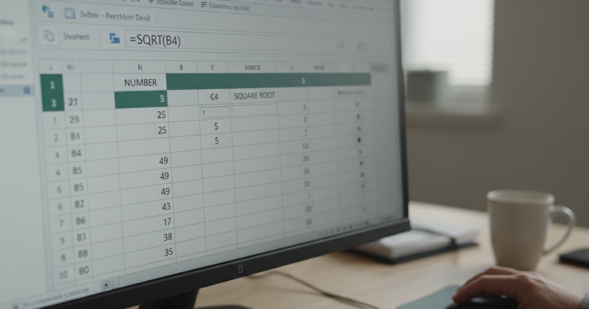 Sử dụng hàm SQRT để tính căn bậc 2 trong excel