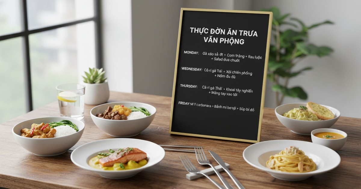 thực đơn ăn trưa văn phòng