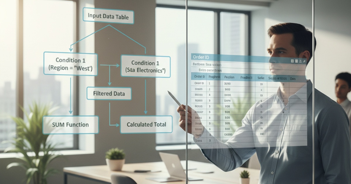 Các bước thực hiện hàm tính tổng nhiều điều kiện qua ví dụ thực tế