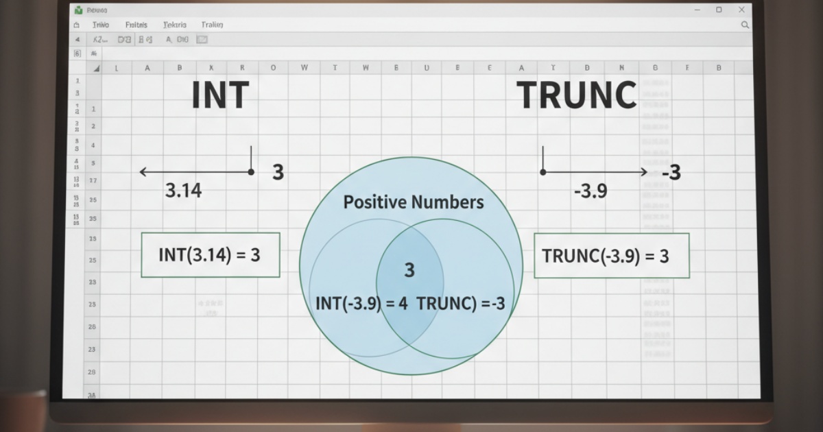 Cách dùng hàm INT và hàm TRUNC để lấy phần nguyên của số