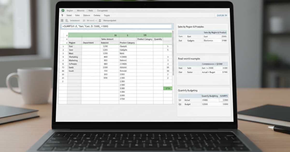 Cách dùng hàm sumifs qua các ví dụ thực tế