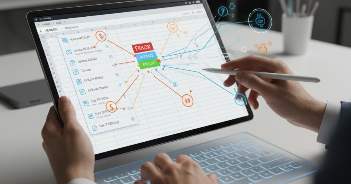 Cách xử lý lỗi thường gặp với hàm average
