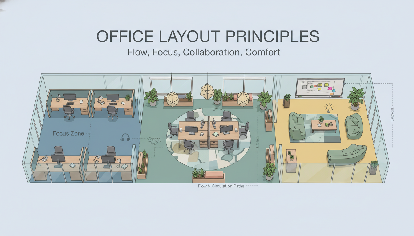 Những nguyên tắc bố trí văn phòng làm việc cơ bản và quan trọng Những nguyên tắc bố trí văn phòng làm việc cơ bản và quan trọng